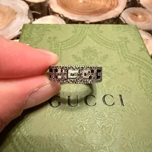 Gucci Sterling Silver G Cube Ring